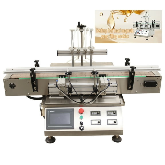 5-1000ML Magnetic Pump Filling Machine Desktop Four Head Commercial 110V 60HZ