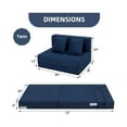 thumbnail image 3 of Folding Sofa Mattress, Convertible Sofa Bed with Pillow, Foldable Memory Foam Sleeper Chair for Living Room, Linen Fabric Futon Floor Couch Guest Bed, Twin Size, 3 of 9