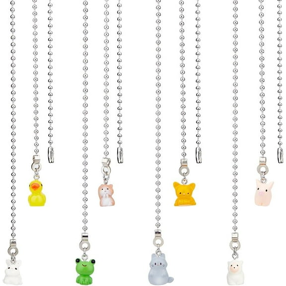 C 8Pcs Ceiling Fan Pull Chain Extenders 13.2 Inch Animal Light Pull Chain Adjustable Decorative Extension Connector Hanging Ornaments for Lighting Lamp Decor