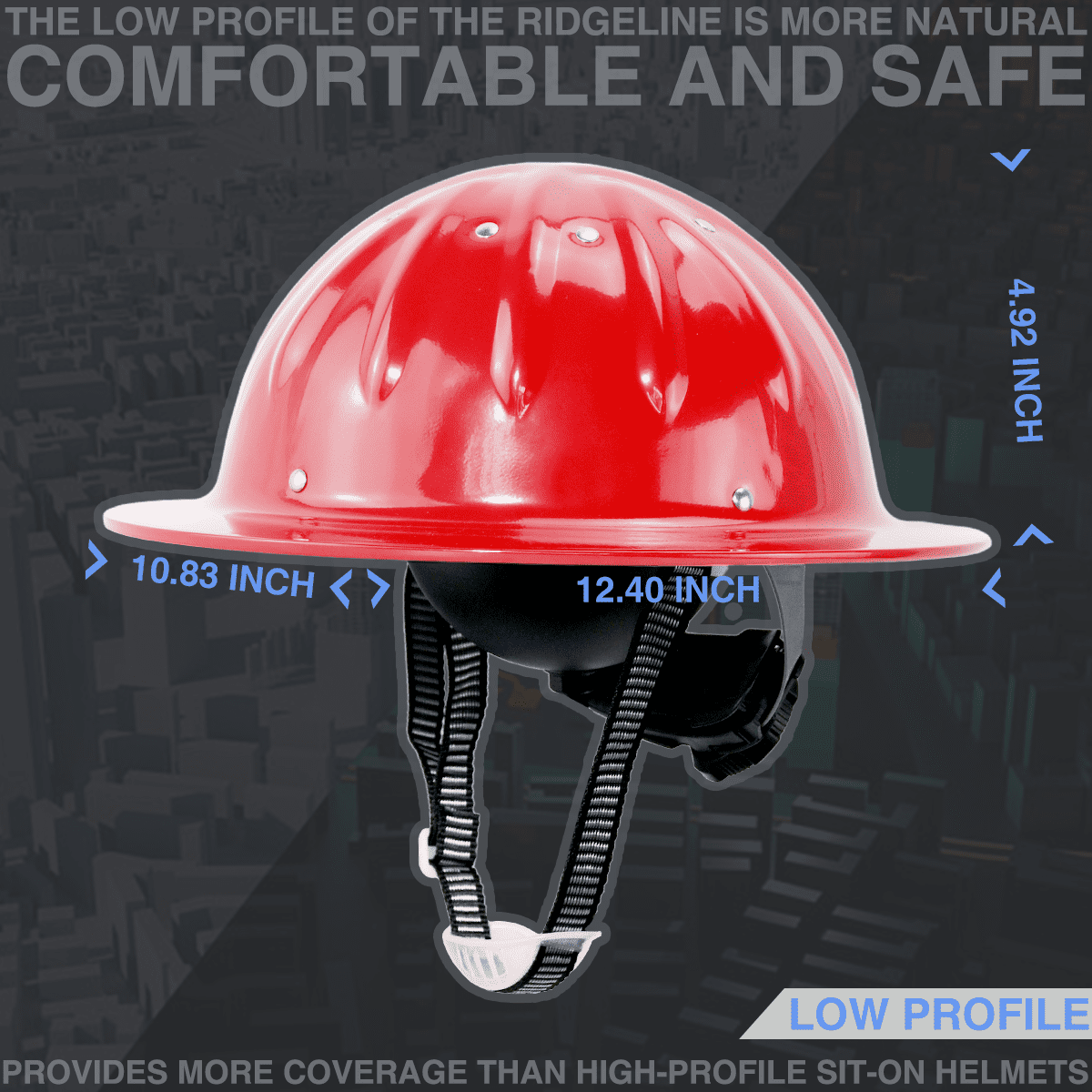 Aluminum Safety Hard Hats Helmet with Ratchet Suspensions Silver Safety Cap One Size Helmet Fits Most(Red)