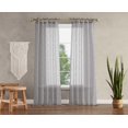 thumbnail image 3 of Nora Embroidery Sheer Tie Top Window Curtains with Tiebacks, Gray, 38x96, 3 of 13