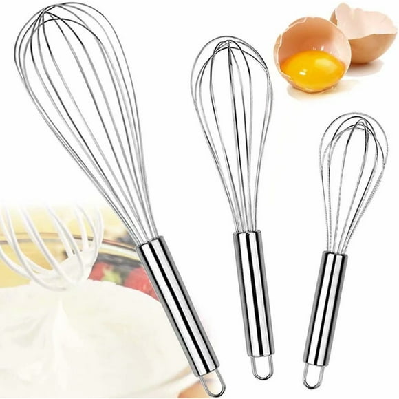 Balloon Wire Whisk Set of 3 Stainless Steel Stir/Mix/Beat 8*10*12"