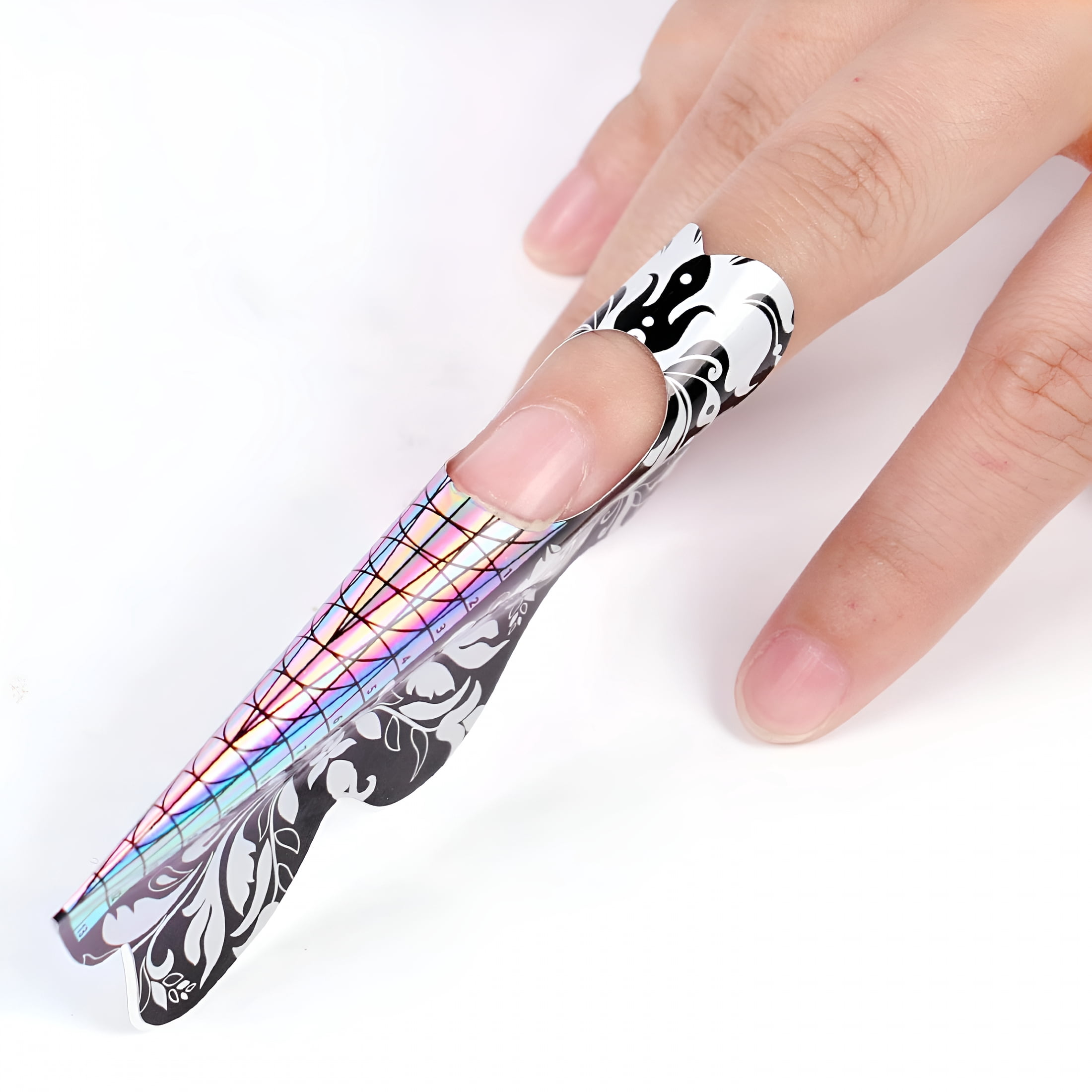 RAGUPEL 500Pcs Acrylic Nail Forms,Nail Extension Tips,Nail Forms for Acrylic Nails,Acrylic Nail Uv Gel Nail Forms Guide Stickers Nail Art Equipment for Salon