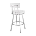 thumbnail image 5 of Benjamin 26" Swivel Counter Stool in Stainless Steel with White Faux Leather, 5 of 6