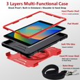 thumbnail image 6 of Decase Shockproof Case for iPad 9th/ 8th/ 7th Generation 10.2", Military Grade Protection Rotating Stand Hand Strap Shoulder Strap Kids Friendly Bumper Rugged Case for iPad 10.2 inch 2021-2019,Red, 6 of 9