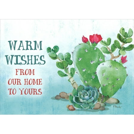 LPG Greetings Holiday Cactus Warm Wishes : Paul Brent Box of 18 Western Christmas