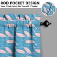 thumbnail image 5 of Kitchen Curtains 24 Inch Short - 3 Panel Set, Shark Whale Dolphin Ocean Theme, Rod Pocket Window Curtain, 100% Polyester for Nautical Farmhouse Kitchen, Easy Wash, 5 of 6