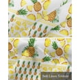 thumbnail image 6 of Tropical Pineapple Linen Curtain Valance for Bedroom/Bathroom/Kitchen/Office/Living/Dining Room Windows,Summer Fruit Yellow Geometric Stripe Pocket Topper Drapes Decorative Cafe Drapery Panel 60x18, 6 of 6