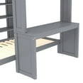 thumbnail image 6 of Full XL/Full over Twin Bunk Bed with Dismountable Lower Bed and Desk, Solid Wood Bunk Beds Frame with Built-in Shelves and Wardrobe, Can be Converted into Loft Bed, Grey, 6 of 8