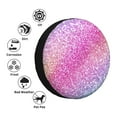 thumbnail image 4 of Logiee Fun Rainbow Pink Print Spare Tire Cover, Universal Wheel Protectors,Waterproof Dust-Proof UV Sun Wheel Tire Cover,Fit for SUV, RV, Travel Trailer, Truck-17 inch, 4 of 6