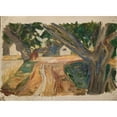 thumbnail image 2 of Tadeusz Makowski 24x18 Gold Ornate Framed and Double Matted Museum Art Print Titled - Roadside Trees (1928), 2 of 4