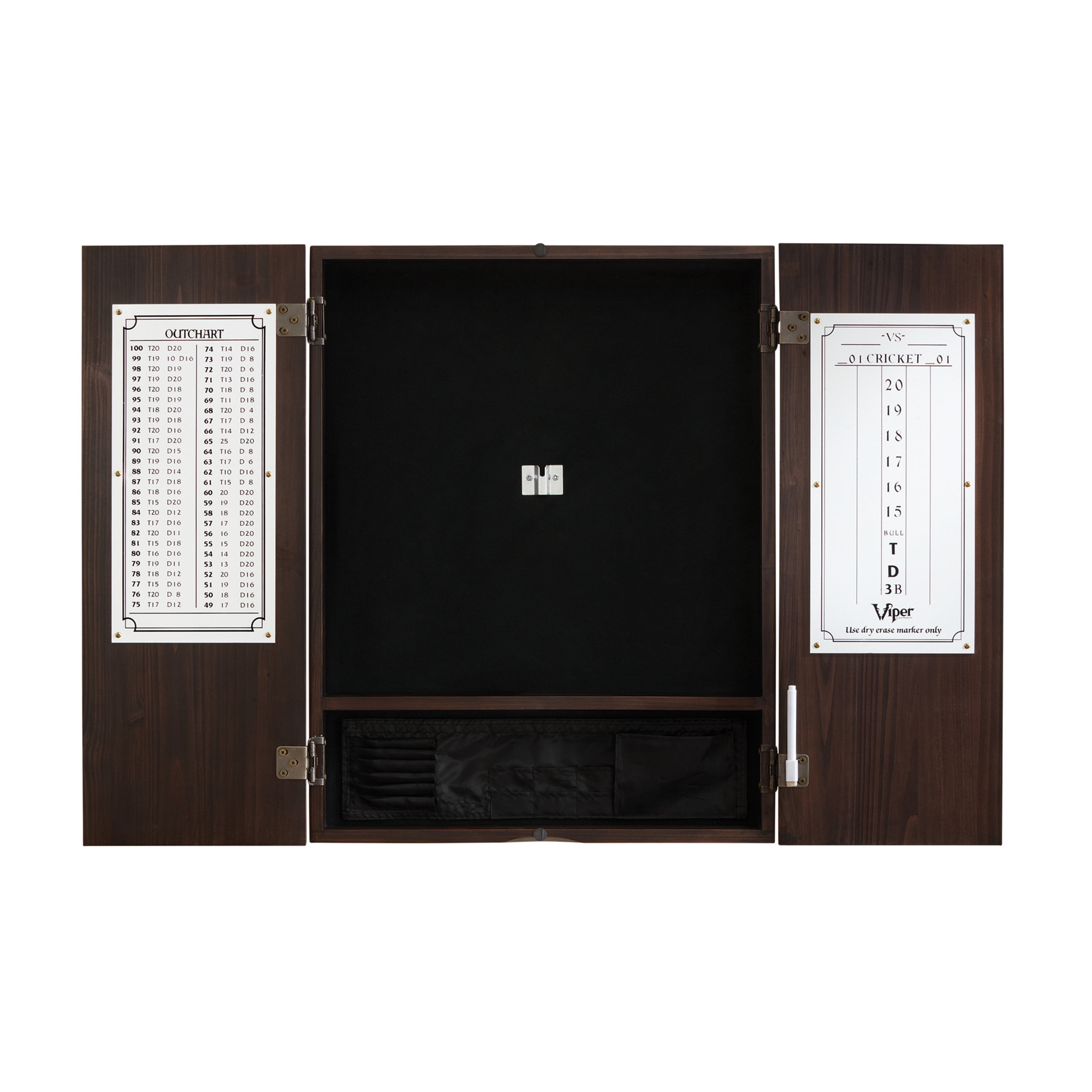 Viper Metropolitan Sisal Fiber Bristle Dartboard and Cabinet Bundle: Standard Set (Shot King Dartboard), Espresso Finish