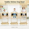 thumbnail image 1 of OUYAWEI 3-in-1 Toddler Standing Tower Kitchen Step Stool 150LBS Loading Bearing Adjustable with Anti-Drop Railing Safety Rail Design Wood, 1 of 8