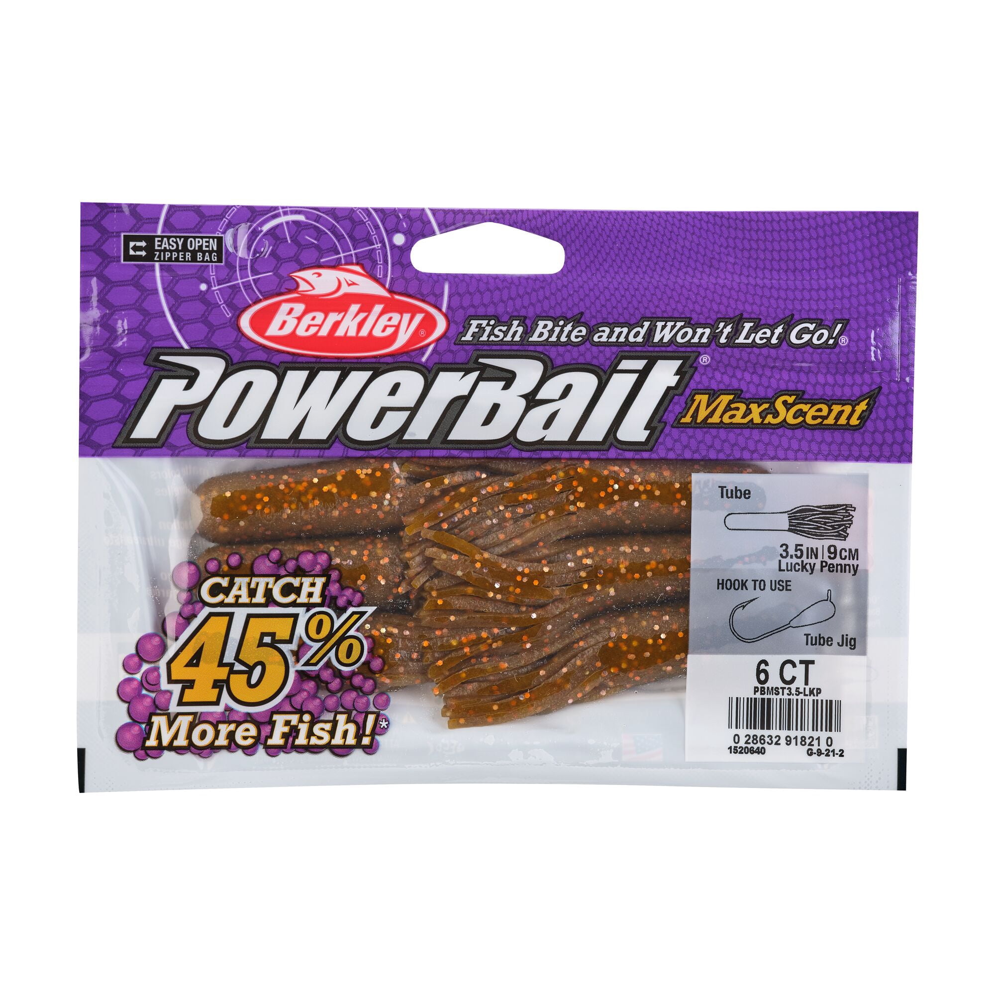 Berkley PowerBait® MaxScent Tube Fishing Soft Bait 3 1/2in | 9cm Lucky Penny