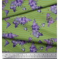 thumbnail image 2 of Soimoi Green Cotton Jersey Fabric Waves & World Map Print Fabric by the Yard 58 Inch Wide, 2 of 3