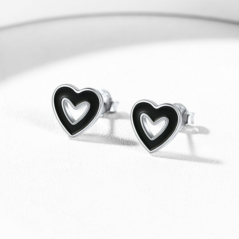 アクセサリー HUMAN MADE Heart Silver Earrings \"Black Buy Human Made Heart Earring 'Black' - HM27GD065 BLAC | GOAT