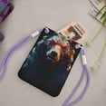 thumbnail image 2 of Lightweight Crossbody Cell Phone Purse Bag with Arm Band, Wallet & Key Pouch for Walking, Travel and Hiking, Dark Bear Geometric (3), Purple, 2 of 7