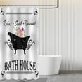 thumbnail image 4 of White Funny Farmhouse Bathroom Rules Shower Curtain Black Bathtub Pink Flower Pattern Inspirational Quote Waterproof Bath Curtain Sets for Bathroom Decor,12 Hook 72X72 Inch, 4 of 5
