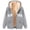 Grey, variant on New York Zip Up Hoodies for Women 2026 Fall Winter Fleece Lined Sweatshirt with Pockets Streetwear Hooded Jackets