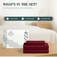 thumbnail image 4 of Máulli Collection 100% Cotton Bed Sheets Twin XL - 400 Thread Count Cotton Twin XL Sheets Only, 3 PC Set (Burgundy), Soft, Breathable, Cooling, Sateen Weave 16" Deep Pocket Sheets for Hot Sleepers, 4 of 8