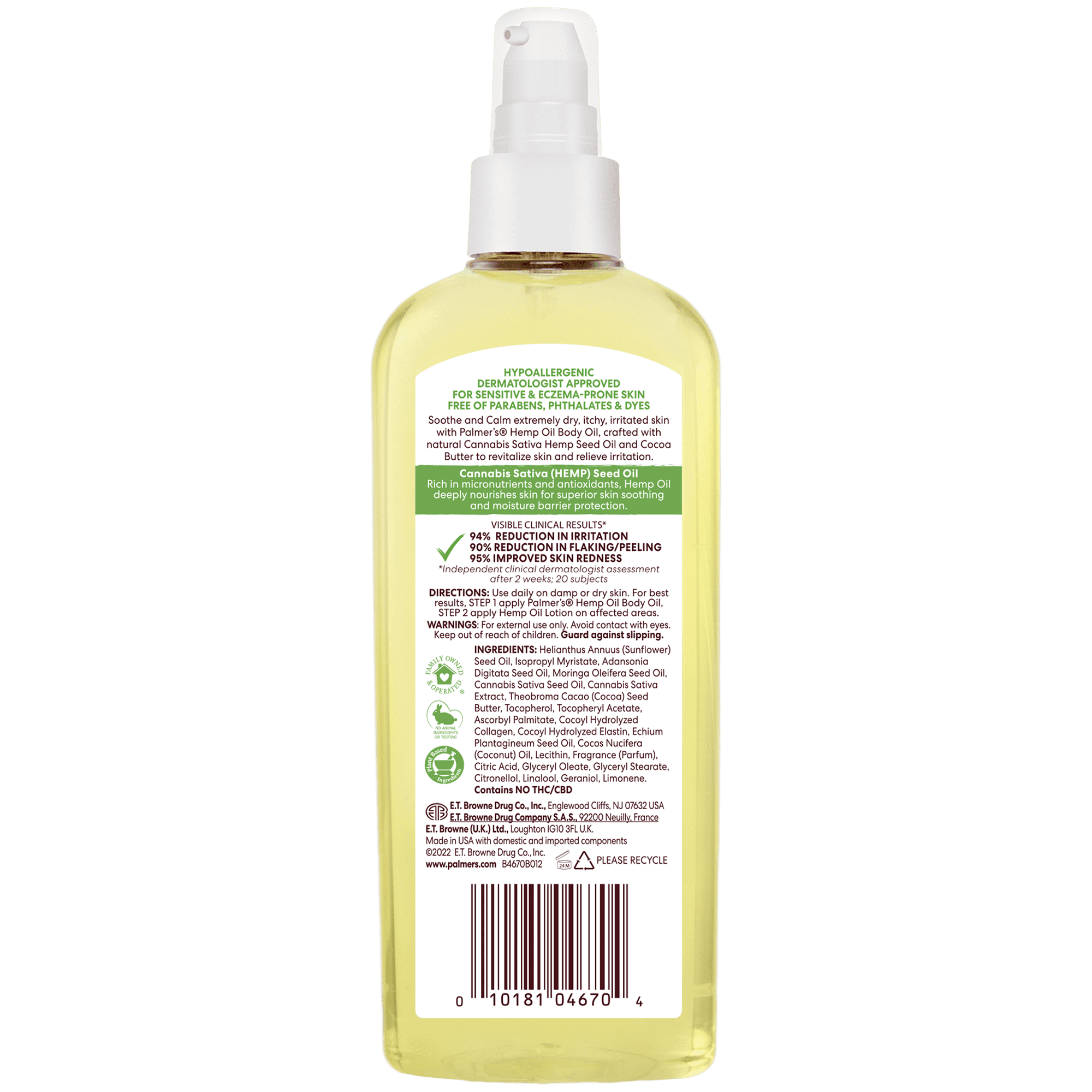 Palmer's Cocoa Butter Formula Hemp Oil Calming Relief Body Oil, 5.1 fl. oz.