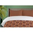 thumbnail image 4 of Ambesonne Modern Duvet Cover Sets, Retro Vintage Geometric, 2-Queen, Dark Orange Burgundy, 4 of 7