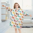 thumbnail image 5 of joogoo Blanket Hoodie for Cartoon Horses Oversize Sweatshirt 3-14 YR L, 5 of 7