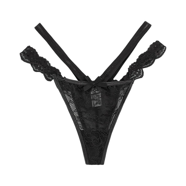 Flower Embroidery Lace Transparent Women Underwear Sexy Thong