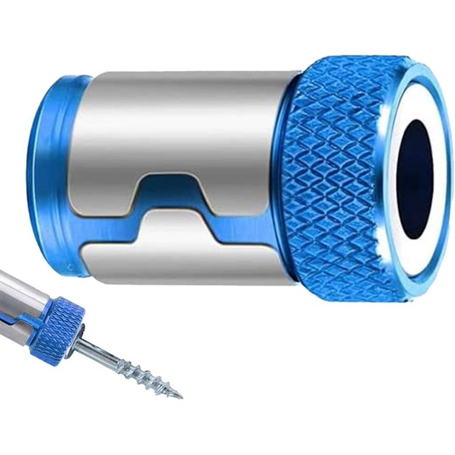Qucyy Magnetic Screw Catcher- Removable Screwdriver Bits| Bit Magnetizer Power Bits Tool| Metal Magnetizer Screw| Magnetizer Screw Bit Holder| Metal Strong Magnetizer for Double Screwdriver Bits Blue