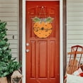 thumbnail image 7 of Halloween Pumpkin Bats Welcome Sign Front Door Round Wall Door Sign with Flowers Hanging Sign for Entryway Front Porch Hallway Yard Garden Home Decor, 7 of 7