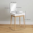 thumbnail image 3 of HOMCOM Coiffeuse Moderne avec Miroir Rabattable et 2 Tiroirs pour Chambre, 3 of 10
