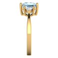 thumbnail image 3 of 2.32 ct Princess Cut Natural Swiss Blue Topaz 3 Stone 14K Yellow Gold Womens Engagement Ring, 3 of 5