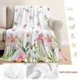 thumbnail image 5 of Pink Spring Floral Blanket Soft Cozy Warm Throw Blanket for Couch, Plush Fuzzy Flannel Fleece Blankets for Sofa, Pastoral Flowers Farmhouse Bed Blankets Lightweight Gifts for Women, 50"x80", 5 of 9
