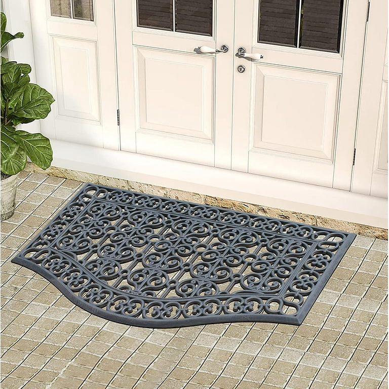 A1HC Large Outdoor Floor Door Mat, Natural Rubber Grill Drainable Design &  Anti Fatigue 24”x39”, Ideal for Outside entryway, Scrapes Shoes Clean of