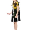 thumbnail image 3 of Xoenoiee Cow American Flag Sunflower Print Short Sleeve V Neck T-shirt Dresses for Kids Girls and Toddler Casual Loose Shift Dress, Size 5-6 Years, 3 of 6