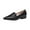 Black, variant on Embroidery Cut-Out Loafers with Low Heel, Leather Construction for Casual & Semi-Formal Occasions