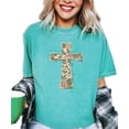 thumbnail image 2 of Ink-Printed Image NOT Quilt - He Is Risen Cross Shirt for Women Easter Graphic T-Shirt Seafoam Shirt Adult Medium, 2 of 7