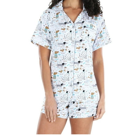

Sleepyheads Women s Jersey Short Sleeve Button-Up Top and Shorts Pajama Set