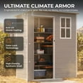thumbnail image 3 of 5 x 3 ft Resin Outdoor Storage Shed, Lofka Plastic Storage Shed, Heavy Duty Floors, Colorfast, Double Lockable Doors for Garden and Backyard, 3 of 8