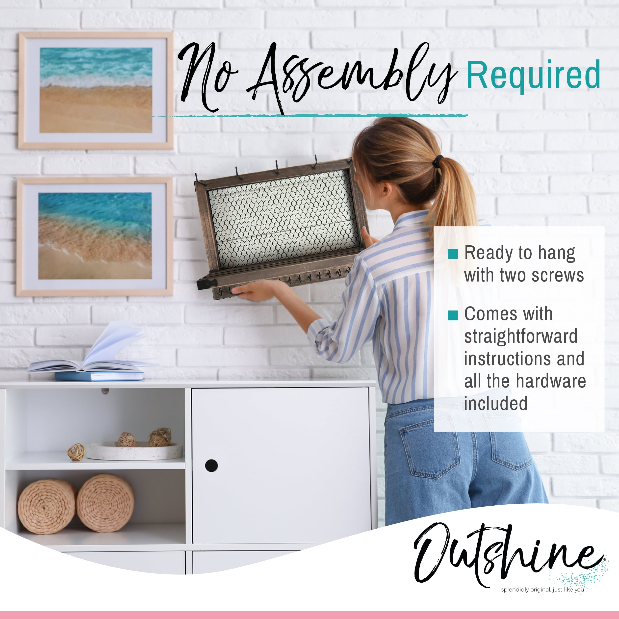 Outshine Wall Hanging Jewelry Organizer | Rustic Jewelry Organizer Hanging on Wall | Western Jewelry Wall Mount Organizer | Wall Mounted Jewelry Organizer | wall jewelry organizer wall mounted