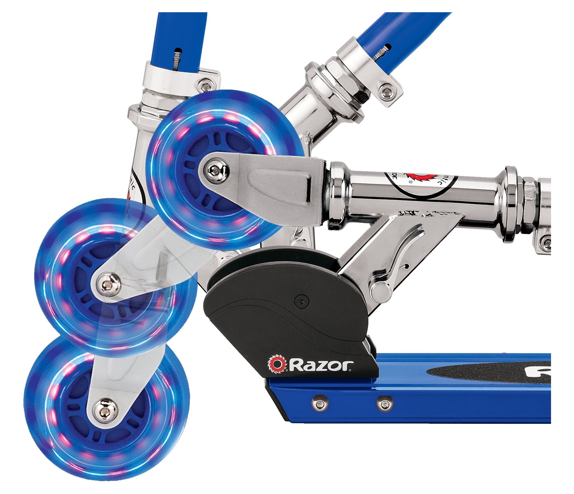 Razor S Folding Kick Scooter with Light-Up Wheel - Blue, for Kids Ages 5+ and up to 110 lbs - image 5 of 10