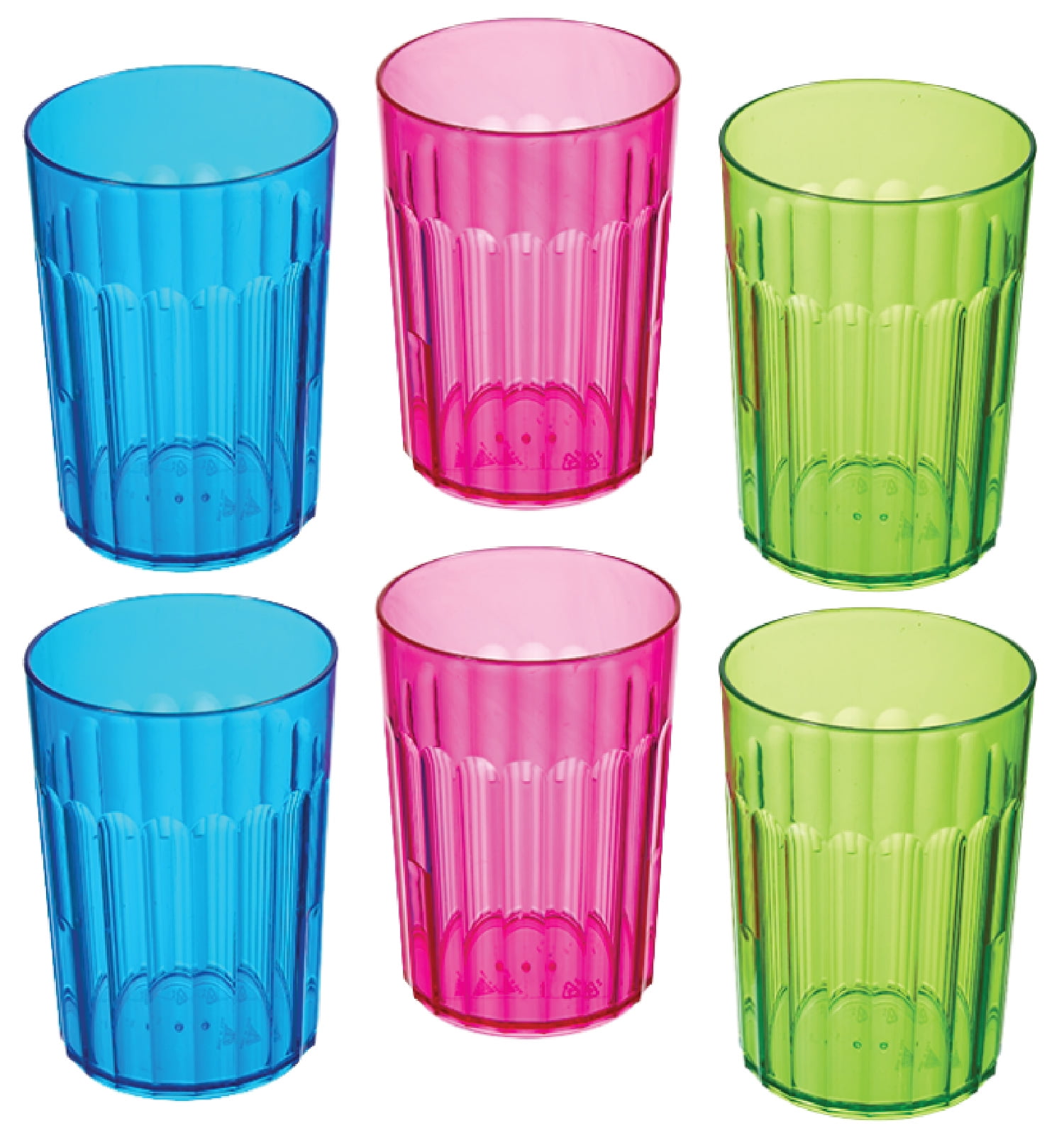 Arrow Home Products 10 oz Rainbow Plastic Tumblers, Set of 6 BPA Free