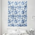 thumbnail image 1 of Shabby Chic Tapestry, Watercolor Paintbrush Camellia Petals Perennial Romance Sprout Feminine Artsy Print, Wall Hanging for Bedroom Living Room Dorm Decor, 60W X 80L Inches, Blue, by Ambesonne, 1 of 2