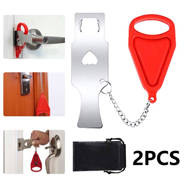 Willkey Portable Door Lock Travel Hotel School Lockdown Lock Security Safety Sco 1 2pcs Security For Apartment And Home Living Walmart Com