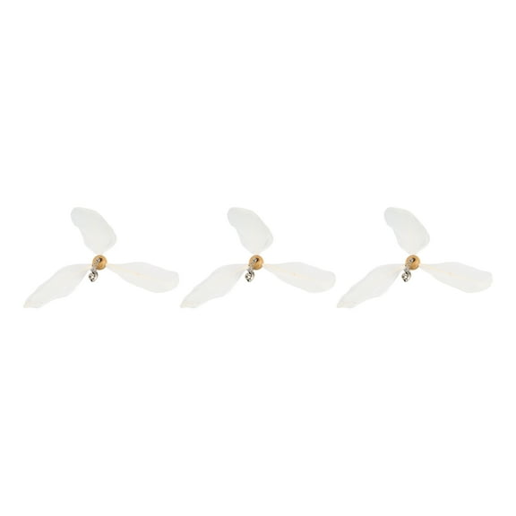 Unique Bargains 3pcs Cat Feather Plaything Cat Wand Replacement Feather W/ Bell for Pet Interactive White