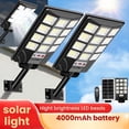 thumbnail image 2 of 4/2-Pack Solar Street Lights - 400 LED 6500K Waterproof Sensor Floodlights with Remote, Dusk-to-Dawn for Commercial Parking Lots, 2 of 13