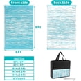 thumbnail image 3 of Findosom 6'x9' Waterproof Stripe Outdoor Rug, Foldable Reversible Plastic Straw Rug, Large Patio Rug for Outdoors, RV, Patio, Backyard, Deck, Picnic, Beach, Camping Teal, 3 of 6
