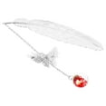 thumbnail image 4 of Uxcell Marcador de Metal en Forma de Pluma Mariposa, Marcadores de Página, Regalo de Apreciación de Cumpleaños, Caja de Regalo, Plata Roja, 4 of 7