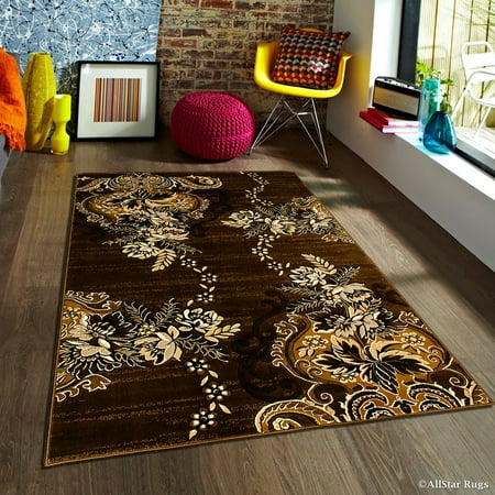 - Brown AllStar Modern. Contemporary Woven Rug. Drop-Stitch Weave Technique. Carved Effect. Vivid Pop Colors (5' x 6' 11