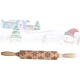 thumbnail image 3 of Rodillo de masa en relieve, rodillo de madera navideño, 1 pieza, antiadherente, patrón de flores 3d de madera para niños, rodillo de madera con diseños grabados, 3 of 5